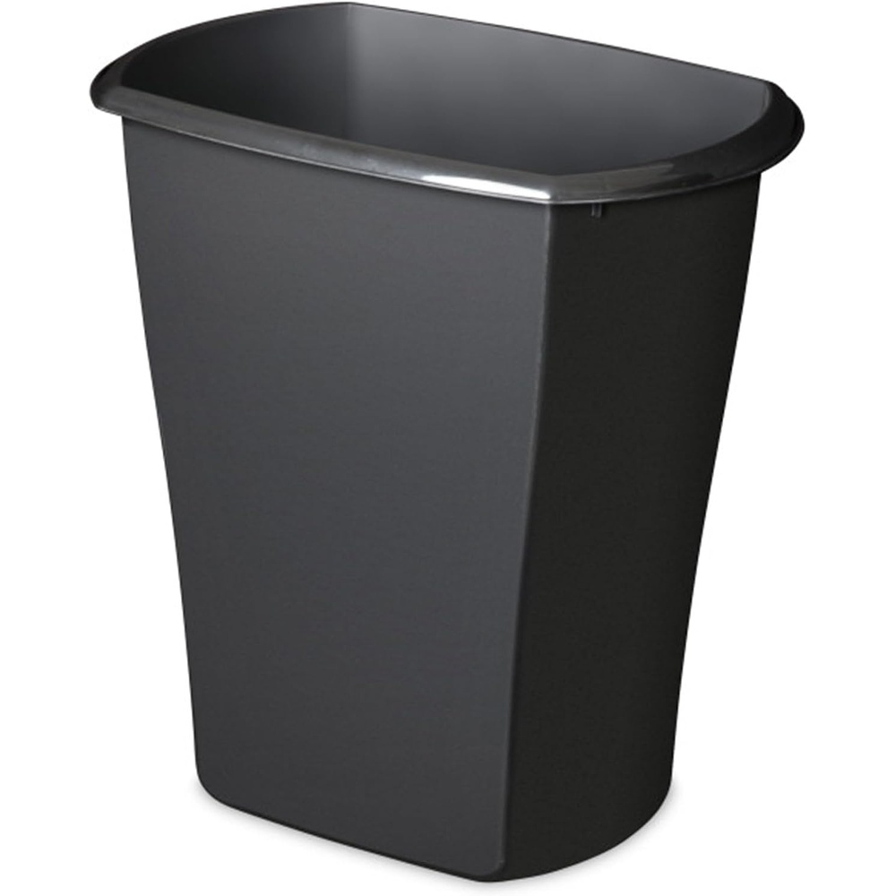 image:imageSterilite 10538006 10 Gallon Ultra Plastic Wastebasket Trash Can for Home Bedrooms Kitchens or Office Spaces Black
