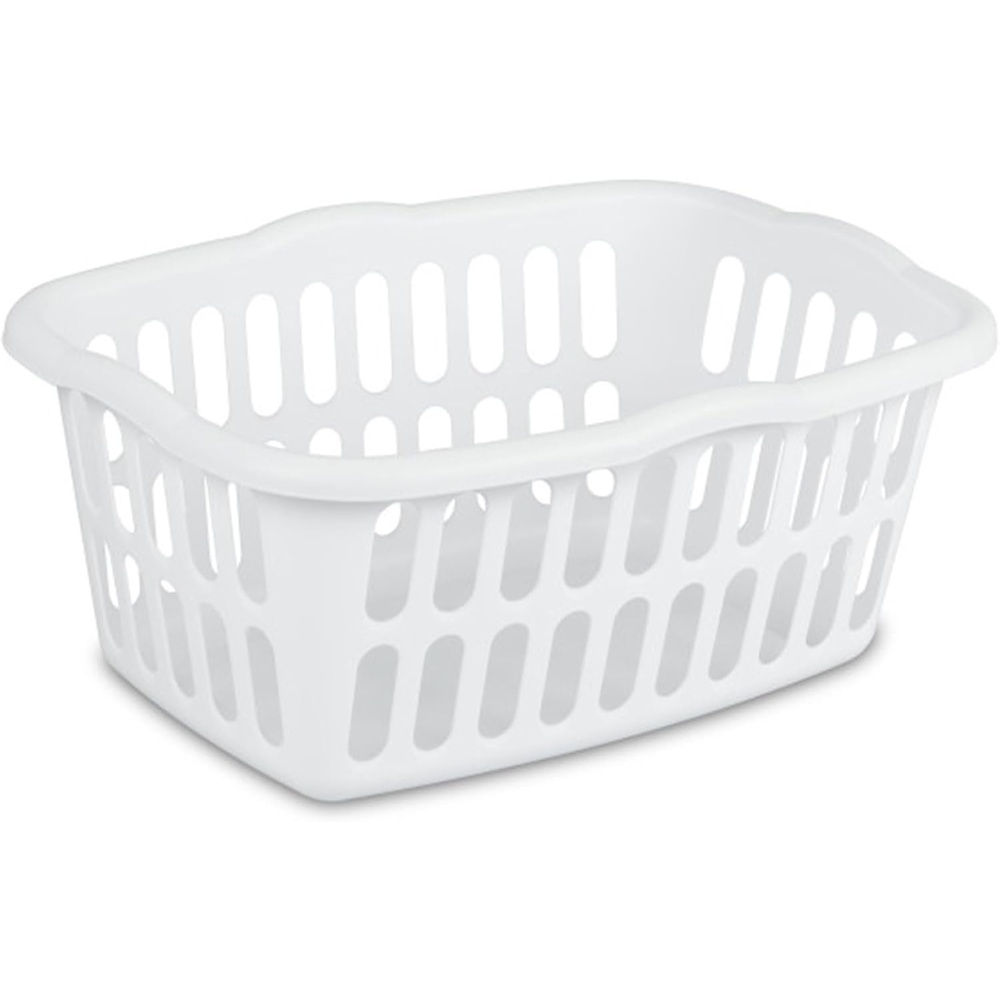 image:imageSterilite 12Pack Rectangular Laundry Basket Plastic Clothes Hamper 15 Bushel White  Dirty Clothing Storage Organizer with Handles for Bedroom Bathroom and ClosetWhite