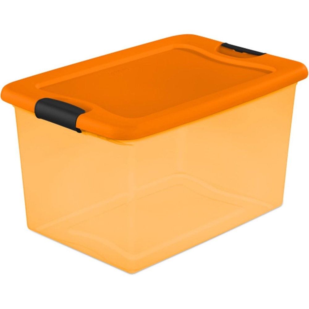 image:imageSterilite 14973706 64 Quart Latching SeeThrough Plastic Stacking Storage Container Bin for Home Organization Halloween Orange 18 Pack