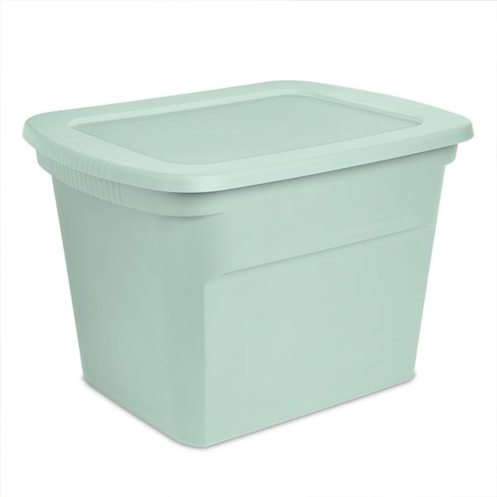 image:imageSterilite 32Pack Plastic Storage Bins 18 Gallon Tote Containers with Lids Marine BlueMindful Mint