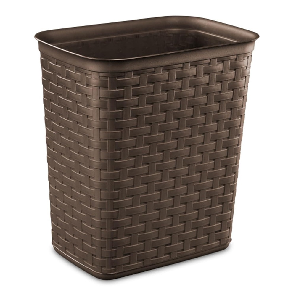 image:imageSterilite 34 Gallon Weave Wastebasket Small Decorative Trash Can for the Bathroom Bedroom Dorm Room or Office Espresso Brown 6Pack18 Pack