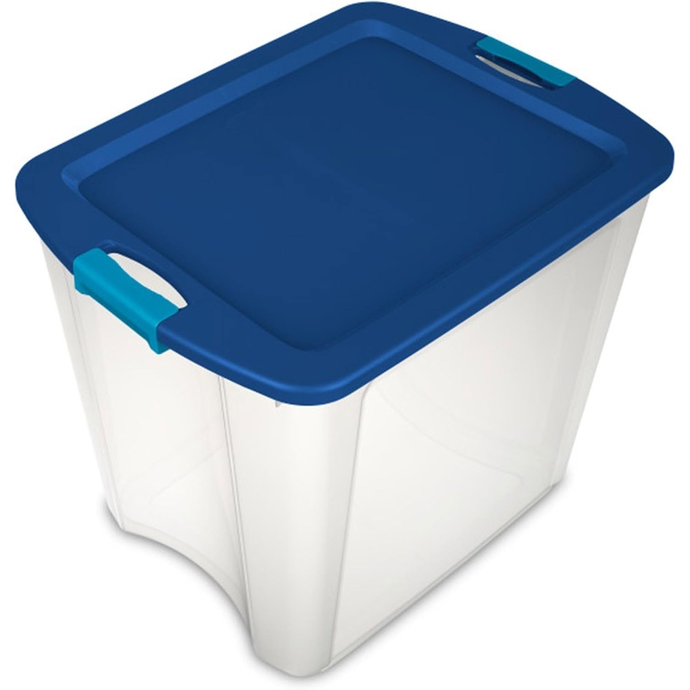 image:imageSterilite 4Pack Latch and Carry Clear Plastic Storage Bins with Latching Lids and FullGrip Handles 27 Gallon4