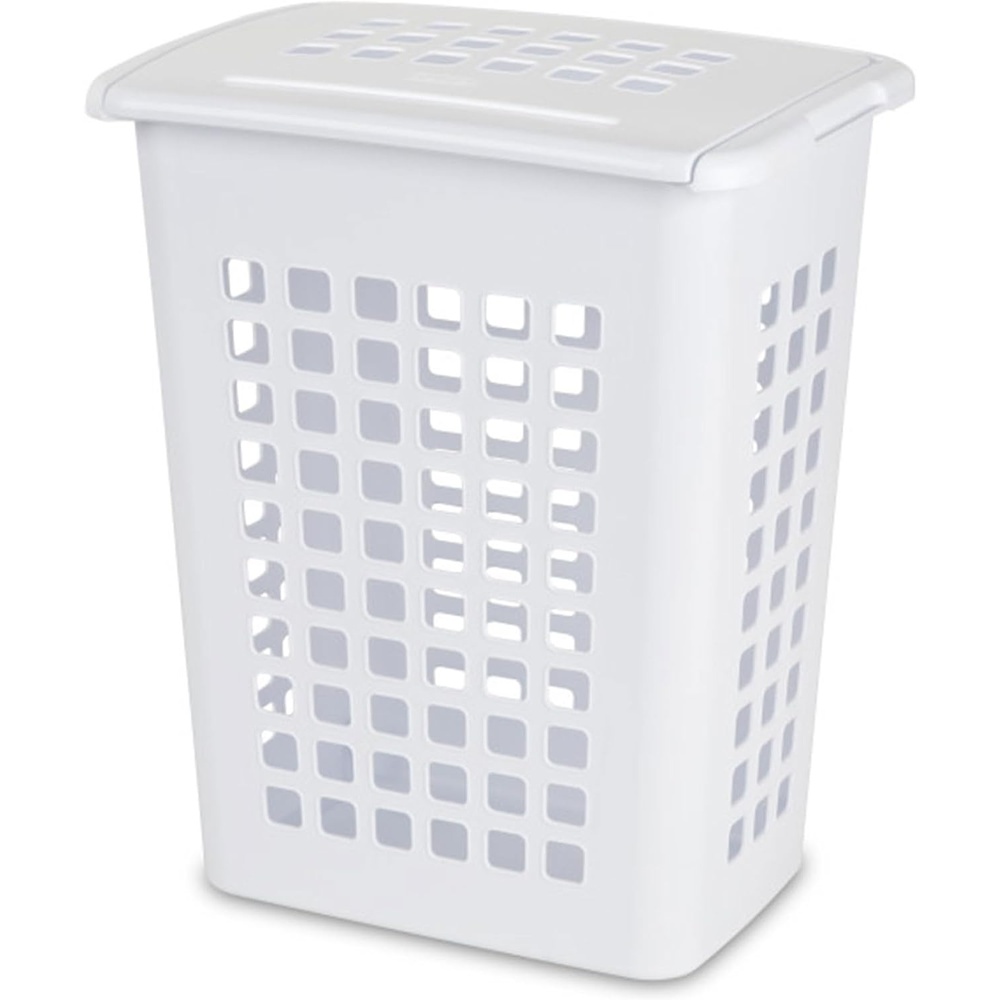image:imageSterilite 4Pack LiftTop Laundry Hamper for Clothes Tall and Rectangular Plastic Basket with Lid White  Large and Portable Storage Bin for Clothing and Towels  Ideal for Bathroom and Bedroom16 Pack