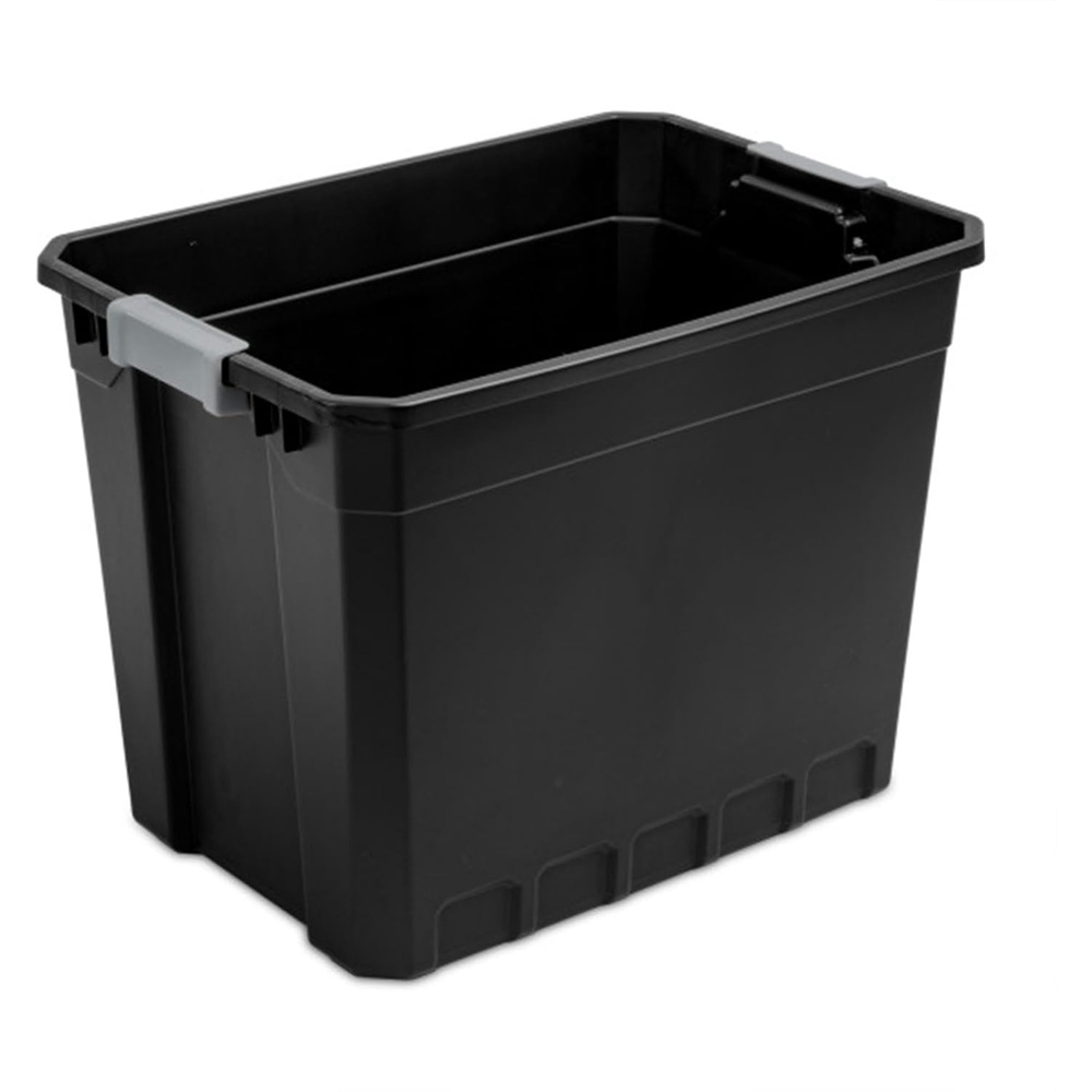 image:imageSterilite 4Pack Plastic Storage Bins with Lids Stackable Containers 27 Gallon Black4
