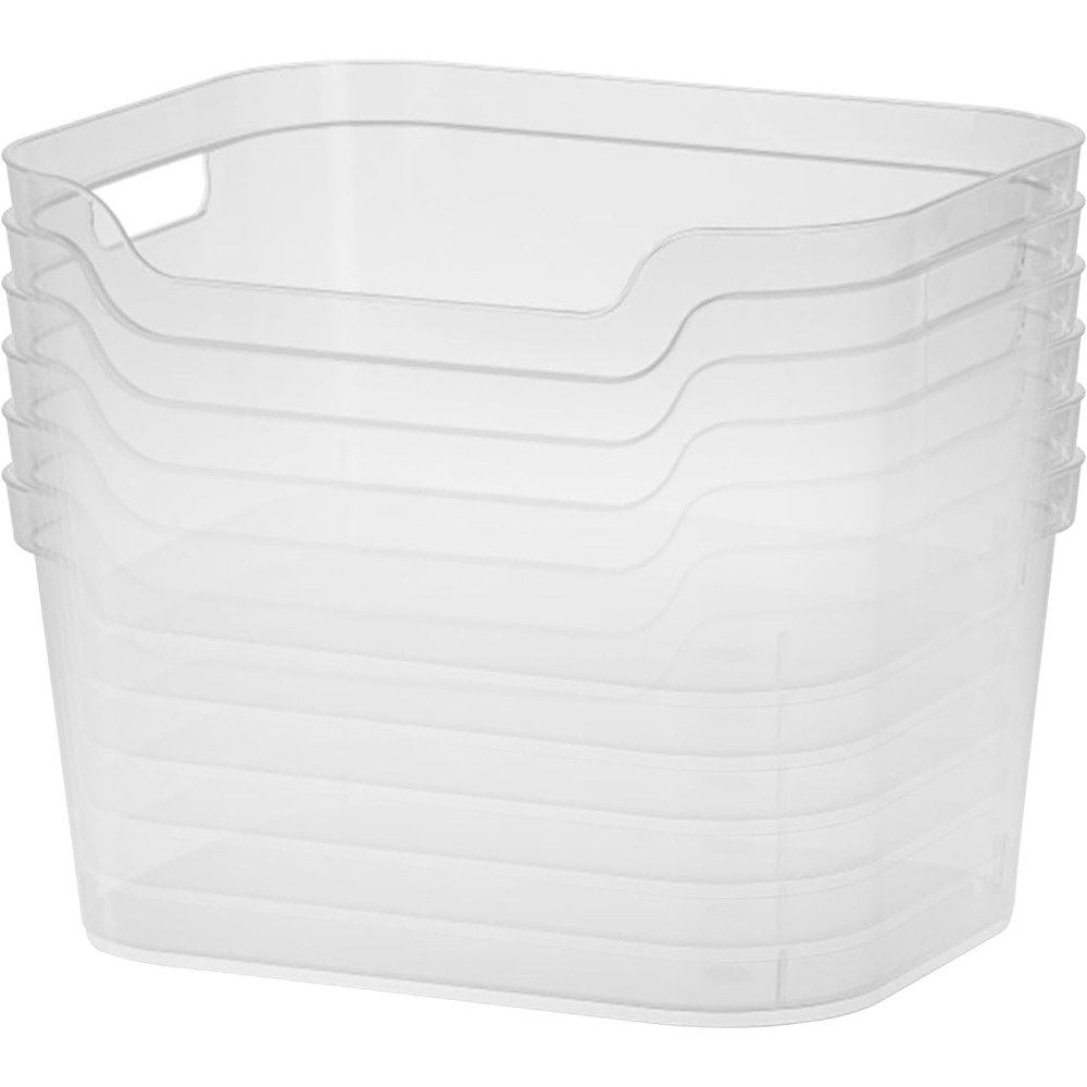 image:imageSterilite 525 in x 95 in x 13 in Clear Plastic Cube Storage Bin wCarry Handles 8Pack 8 x 13348608Clear