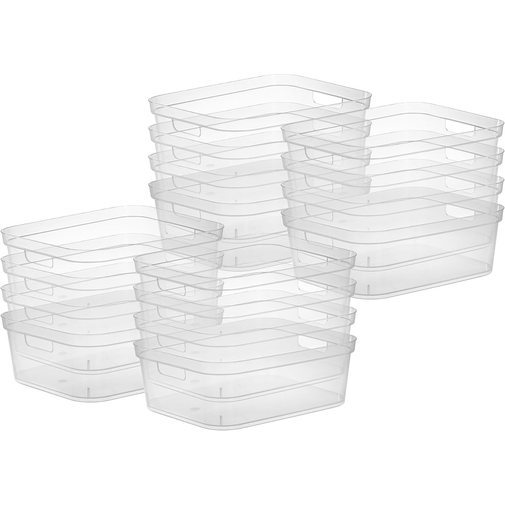 image:imageSterilite 525 x 1225 x 15 Inch Medium Modern Storage Bin w Comfortable Carry Through Handles amp Banded Rim for Household Organization Clear 8 Pack16