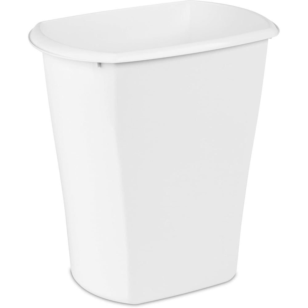 image:imageSterilite 55 Gallon Rectangular Wastebasket Opentop Medium Sized Trash Can for the Bathroom Bedroom or Office White 6Pack