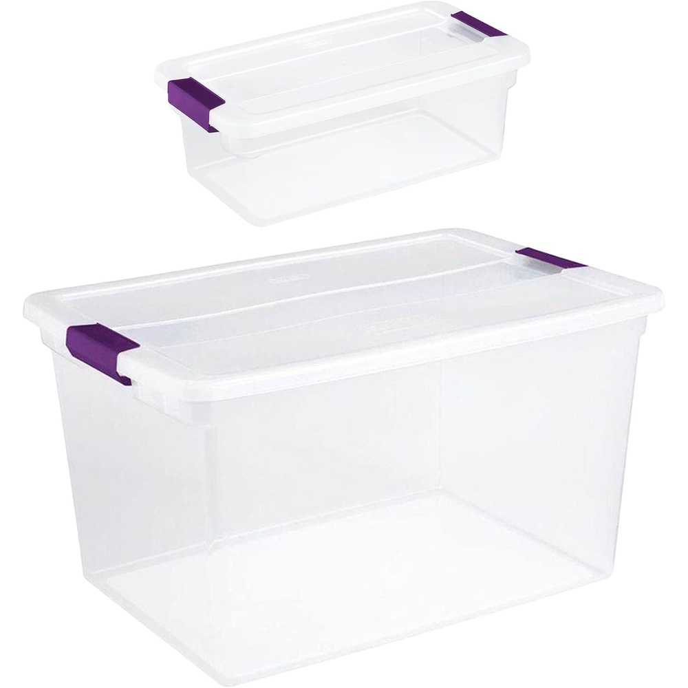 image:imageSterilite 6Pack 66 Qt amp 12Pack 6 Qt ClearView Latch Box Clear Organizer Bins with Lids  Stackable Plastic Tote Containers for Closet Office Bedroom and Everyday Home Storage Organization