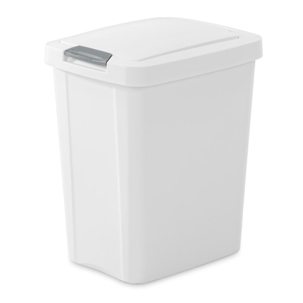 image:imageSterilite 75 Gallon TouchTop Wastebasket Trash Can with Pop Up Lid for Kitchen Bathroom Mudroom or Office 4 Pack WhiteWhite