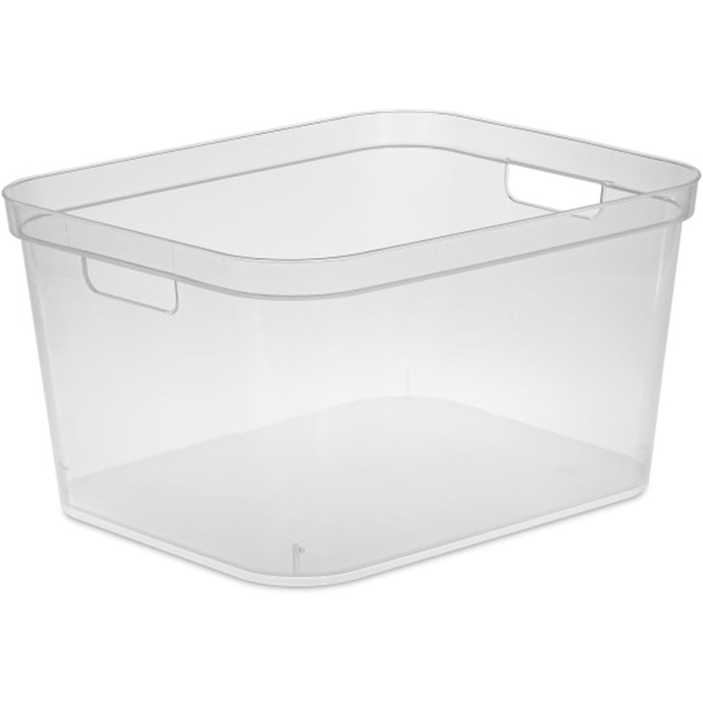 image:imageSterilite 825x1225x15 Inch Modern Polished Storage Bin wComfortable Carry Through Handles amp Banded Rim for Household Organization Clear 6 Pack12