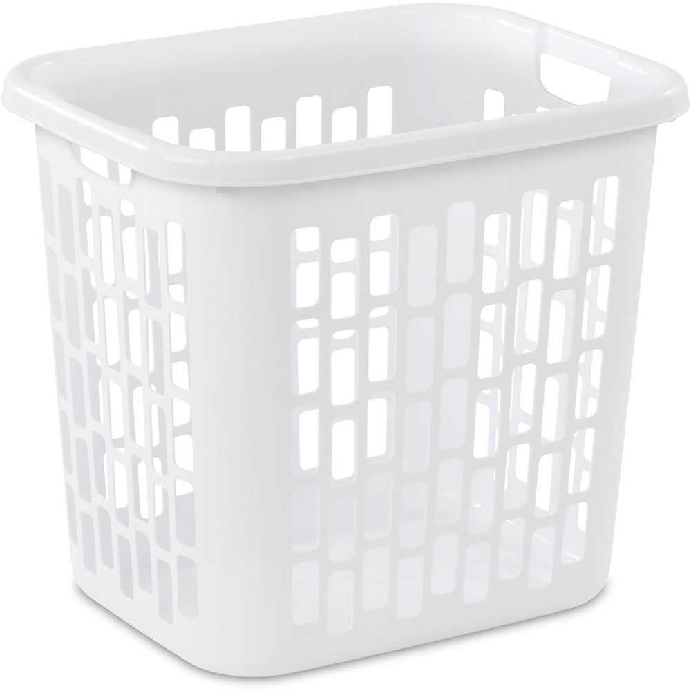 image:imageSterilite Easy Carry Laundry Hamper Ventilation Holes and Handles to Carry Clothes Between the Laundry Room and Bedroom Plastic White 4Pack4 Pack