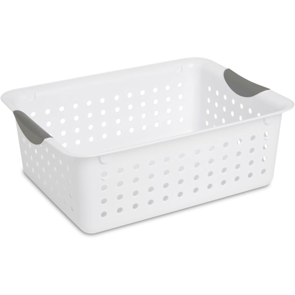 image:imageSterilite Large Ultra Basket Storage Bin to Organize Closets Cabinets Pantry Shelving and Countertop Space White Pack of 624 Pack