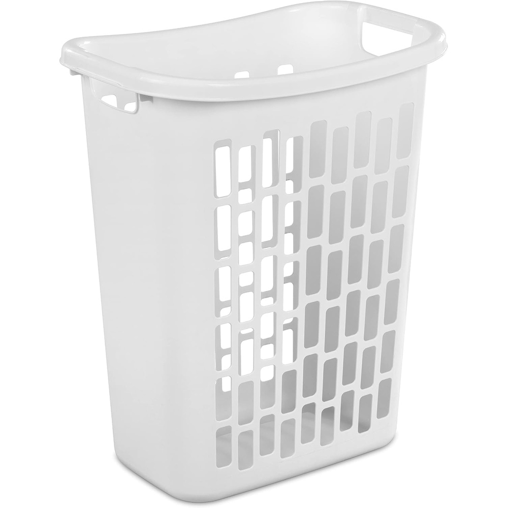 image:imageSterilite Rectangular Open Laundry Hamper Tall and Slim Plastic Hamper with Handles for Carrying Clothes to and from the Laundry Room White 6Pack