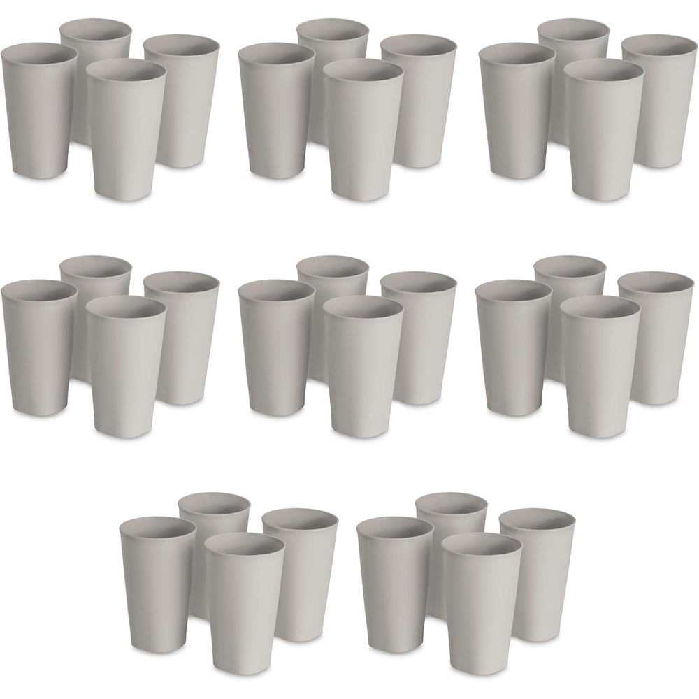 image:imageSterilite Set of Four 20 Oz Tumblers Reusable Plastic Cups For Drinking Water or Juice Freezer and Dishwasher Safe Blue 8PackGrey Pumice