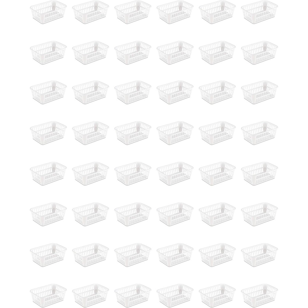 image:imageSterilite Storage Basket Plastic Basket to Organize Closets Shelves or Countertops in the Kitchen or Bathroom White 48Pack