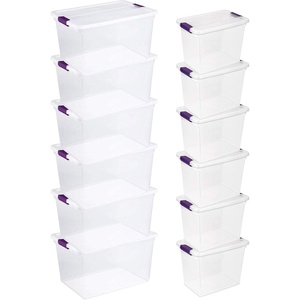 STERILITE Clear Box Storage Container 6-Pack and 27 QT. Tote 6-Pack 6