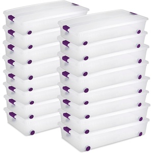 Sterilite 12-Pack ClearView Latch Box, Stackable Organizer Bins with Lids, 15 Quart – Clear Plastic Organization Containers for Closet, Bedroom, Shelving Units and Home or Office Storage(16 Pack)