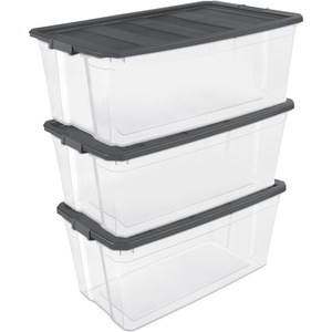 Sterilite 18-Pack Modular Stacker Box, Durable Clear Plastic Storage Bins with Latching Lids, 30 Quart – Stackable Organizing Container Boxes for Closet, Bathroom, and Office(200 Quart)