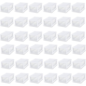 Sterilite 20518006 Stackable Small Drawer White Frame & See-Through (36 Pack)