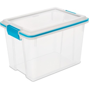 Sterilite 24-Pack Gasket Box, Weather-Resistant Storage Bins with Latching Lids, 20 Quart – Heavy-Duty Organizing Containers for Closet, Bathroom, and Office(24)