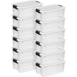 Sterilite 24-Pack Ultra Latching Box, Storage Bins with Lids, Clear Plastic, 18 Quart – Heavy-Duty Organizing Containers for Closet, Bathroom, and Office(18 Quart)