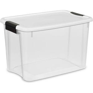 Sterilite 24-Pack Ultra Latching Box, Storage Bins with Lids, Clear Plastic, 18 Quart – Heavy-Duty Organizing Containers for Closet, Bathroom, and Office(30 Quart)