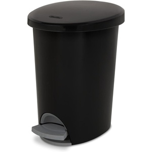 Sterilite 2.6 Gallon Ultra StepOn Wastebasket w/ Lid, Small Plastic Trash Can for the Bathroom, Bedroom, or Dorm, Pedal and Liner, Black, 2-Pack