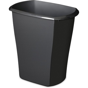 Sterilite 3 Gallon Rectangular Wastebasket, Small Plastic Trash Can for The Bathroom, Bedroom, Dorm Room or Home Office, Black, 6-Pack