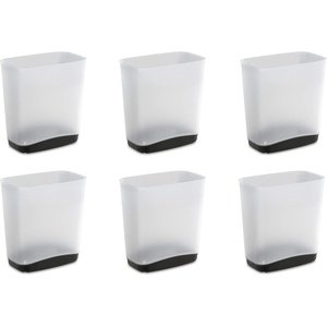 Sterilite 3.3 Gallon Slim Waste Basket Wastebasket, Small, Clear with Flat Gray base