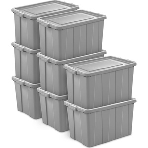 Sterilite 4 Pack Tuff1 Storage Tote, Stackable Plastic Bin with Lid, 30 Gallon(30 Gallon)