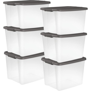 Sterilite 4 Shelf Unit, Heavy-Duty Shelving Storage and Utility Rack – Standing Plastic Organizer Shelves for Kitchen, Bathroom, and Garage | Plastic Shelves for Storage, Plastic Storage Shelf, Garage Shelving(50 Quart Tote)
