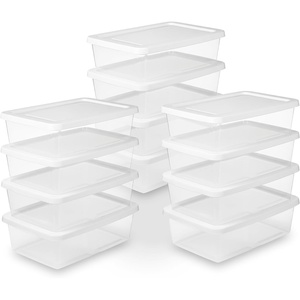 Sterilite 4-Pack 90 Quart Storage Box, Stackable Clear Plastic Bins with Snap-On Lids – Heavy-Duty Organizing Containers for Closet, Bathroom, and Office(12 Quart)