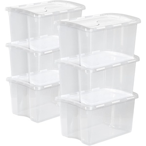 Sterilite 4-Pack 90 Quart Storage Box, Stackable Clear Plastic Bins with Snap-On Lids – Heavy-Duty Organizing Containers for Closet, Bathroom, and Office(48 Quart)