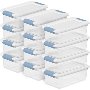 Sterilite 4-Pack Latching Box, Under Bed Storage Bins with Lids, Clear Plastic, 106 Quart – Heavy-Duty Organizing Containers for Closet, Bathroom, and Office(6 Quart)