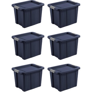 Sterilite 4-Pack Latching Tuff1 Tote, Large Plastic Storage Bins w/Lids, 30 Gallon, Gray – Heavy-Duty Stackable Organizer Boxes and Containers for Home, Office, Basement, Closet, and Garage(Dark Indigo)