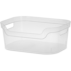 Sterilite 5.25 in. x 9.5 in. x 13 in. Clear Plastic Cube Storage Bin w/Carry Handles, 8-Pack 8 x 13348608(Medium)