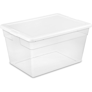 Sterilite 56 Quart Clear Plastic Storage Container Box with Latching Lid (40 Pack)