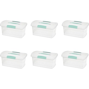 Sterilite 6 Pack Stackable Storage Bin with Latch Lid, Medium Nesting ShowOffs, Clear(Medium)