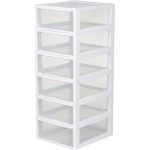 Sterilite 6-Pack 16 Quart Stacking Drawer, Clear Storage Closet Organizer, White Frame – Stackable Modular Plastic Drawers for Clothes, Accessories, Craft Supplies, Shoes or Linens(16 Quart)