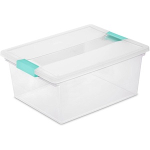 Sterilite 6-Pack Clip Box, Stackable Clear Plastic Bins with Latching Lids, Small – Writing, Arts or Crafts Supplies Storage Containers for Home, Office, Classroom and Workshop Organization(Deep)