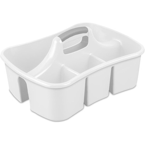Sterilite 6-Pack Divided Ultra Caddy, Portable Plastic Storage Organizer for Bathroom – Large Organization Holder and Container for Sink, Laundry, and Kitchen Cleaning Supplies(18 Pack)