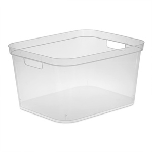 Sterilite 8.25×12.25×15 Inch Modern Polished Storage Bin w/Comfortable Carry Through Handles & Banded Rim for Household Organization, Clear (6 Pack)(1)