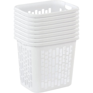 Sterilite Easy Carry Laundry Hamper, Ventilation Holes and Handles to Carry Clothes Between the Laundry Room and Bedroom, Plastic, White, 4-Pack(8 Pack)