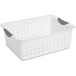 Sterilite Large Ultra Basket, Storage Bin to Organize Closets, Cabinets, Pantry, Shelving and Countertop Space, White, (Pack of 6)(24 Pack)