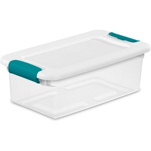 Sterilite Plastic 6 Quart Stacking Storage Box Container with Latching Lid for Home, Office, Workspace, and Utility Space Organization, 60 Pack