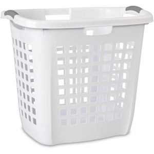 Sterilite Ultra Easy Carry Laundry Hamper, Comfort Handles to Easily Carry Clothes Between the Bedroom and Laundry Room, Plastic, White, 4-Pack(8 Pack)