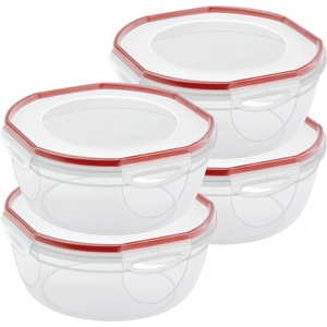 Sterilite Ultra Seal 4.7 Qt Plastic Food Storage Bowl Container w/ Lid (4 Pack)(4.7 Quart)