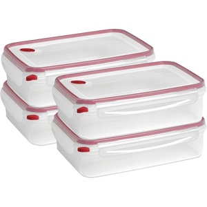 Sterilite Ultra-Seal 4.5 Cup Rectangle, Airtight Food Storage Container, Latching Lid, Microwave and Dishwasher Safe, Clear With Green Gasket, 6-Pack(16 Cup)