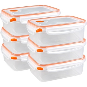 Sterilite Ultra-Seal 4.5 Cup Rectangle, Airtight Food Storage Container, Latching Lid, Microwave and Dishwasher Safe, Clear With Green Gasket, 6-Pack(8.3 Cup)