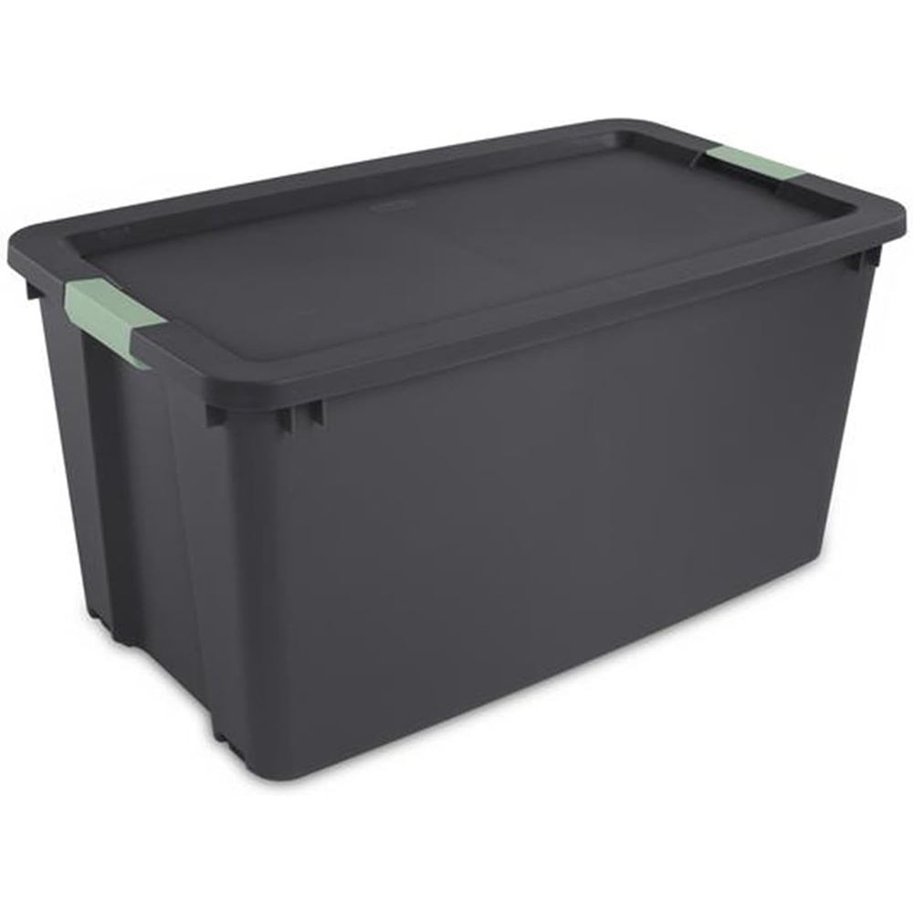 image:imageSterilite 4Pack Latch Tote Stackable Plastic Storage Bin Containers 34 Gal GrayGreen  Large Organizer Boxes with Latching Lids for Closet Bedroom Tool and Laundry Organization16